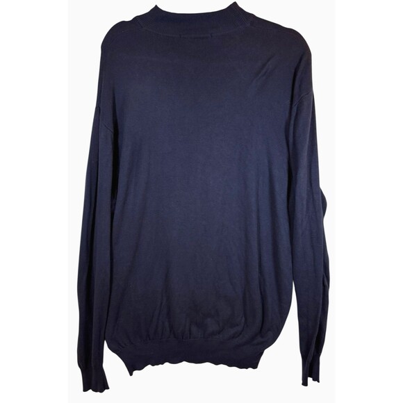 MURANO by Raffi Sweater Mens XL Crew Neck Navy 60% Cotton Modal Made Italy - Picture 3 of 9